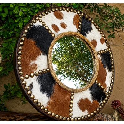 24 inch Round Solid Pine Mirror